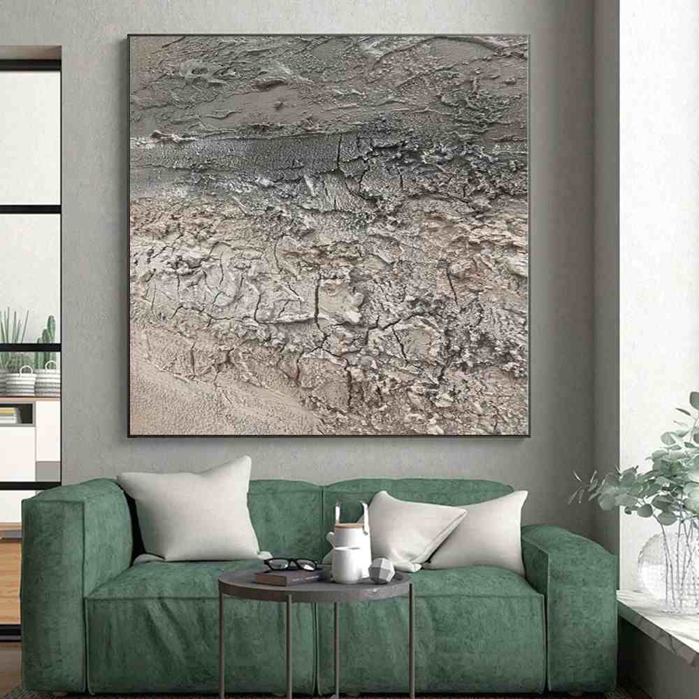 Industrial Texture Gray Abstract Canvas Artwork ZDPH2 wall art